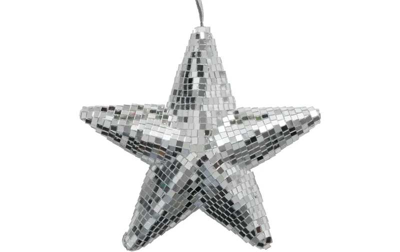 Boltze Weihnachtsschmuck Stern Disco Silber, 20 x 20 cm