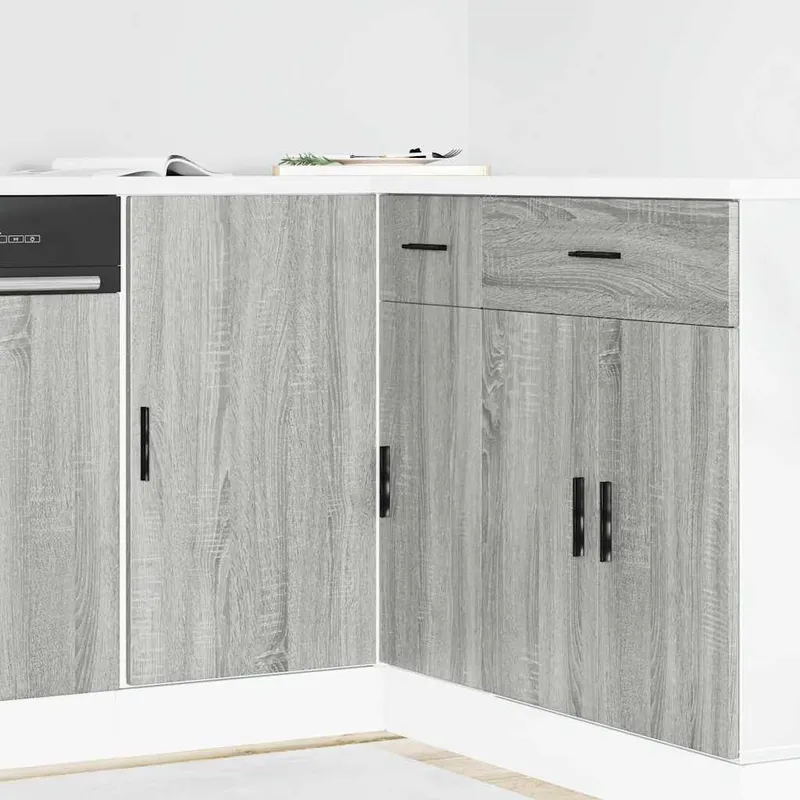 Meuble sous évier "Lyon" en bois d'ingénierie Sonoma gris