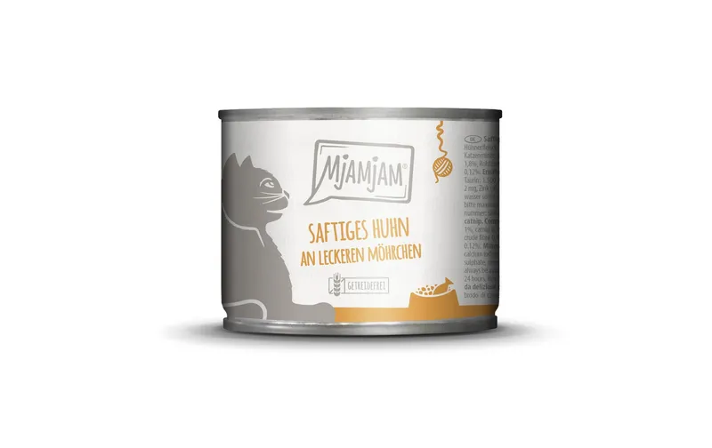Mjamjam Nassfutter Dose Huhn & Mörchen, 200 g