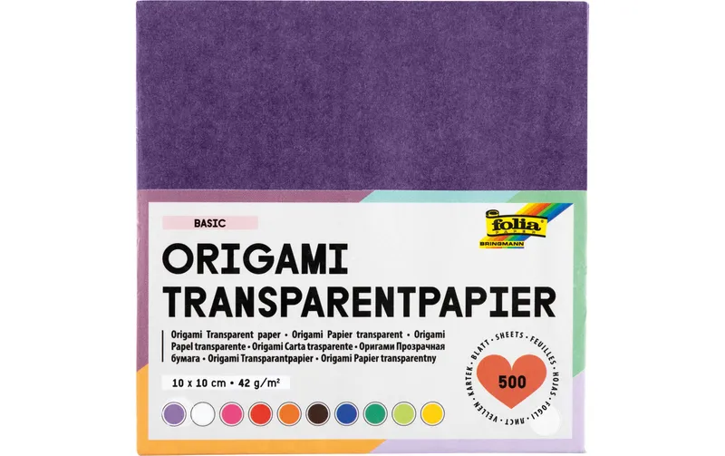 Folia Origami transparentpapier 10 x 10 cm 42 g/m² 500 Blatt