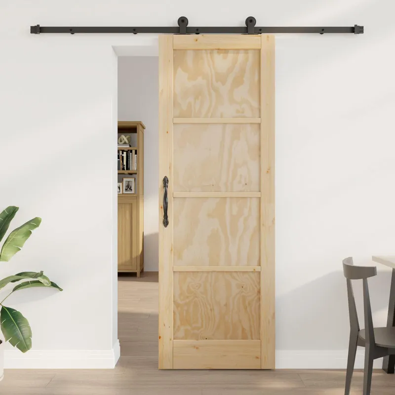 Schiebetür ORKDAL 73,5 x 211 cm Massives Kiefernholz Natur