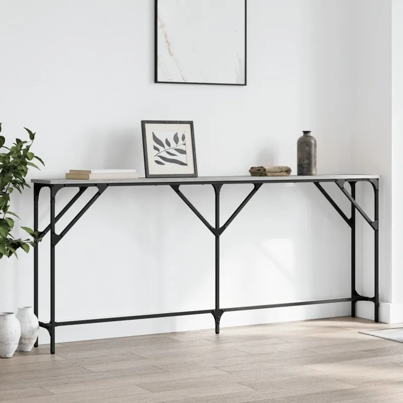 Consolle in grigio Sonoma 180x23x75 cm Materiale ligneato