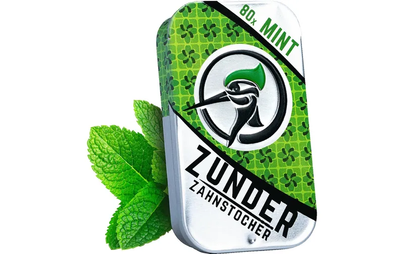 Zunder stuzzicadenti stuzzicadenti Mint in der Zunder Schiebedose 80 pezzi