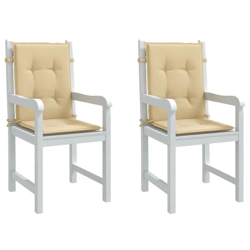 Niedriglehner-Auflagen 2 Stk. Melange Beige 100x50x4 cm Stoff