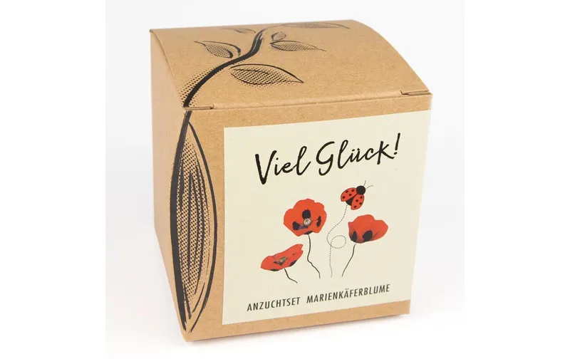 naturelkraftwerk Anzuchtset Viel Glück mit Marienkäfer-Mohnblume