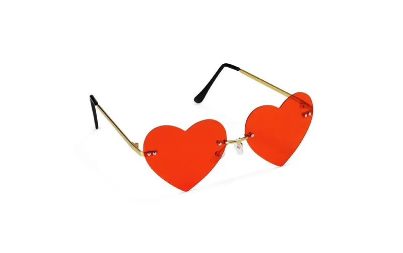 Partydeco Partybrille Herz, 13.5 x 5 x 13 cm, rouge