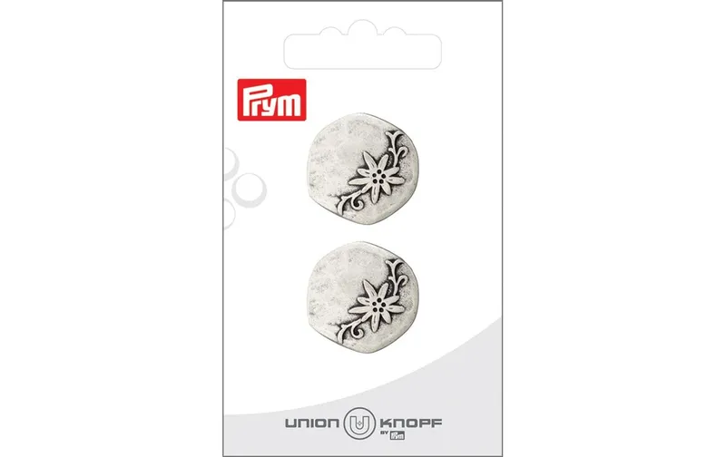 Prym Union Knopf Knöpfe Metall 23 mm, 2 pezzi, Altsilber