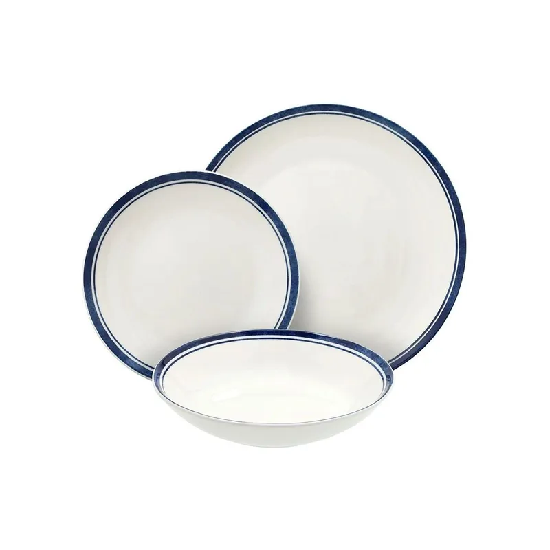 Tognana Speise-Service Filo Blu 18-teilig, Blau/Weiss