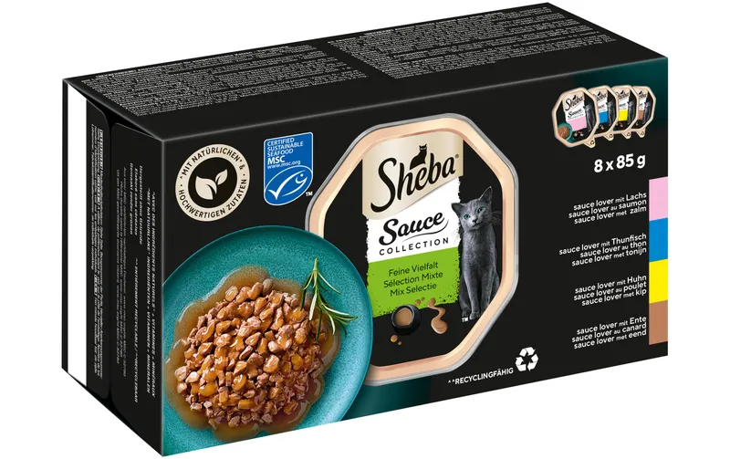 Sheba Nassfutter Selection in Sauce Feine Vielfalt, 8 x 85 g