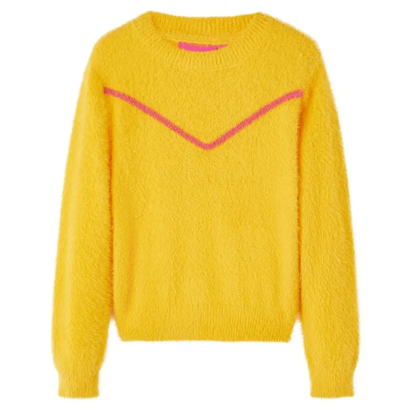 Pull-over tricoté pour enfants ocre foncé 140