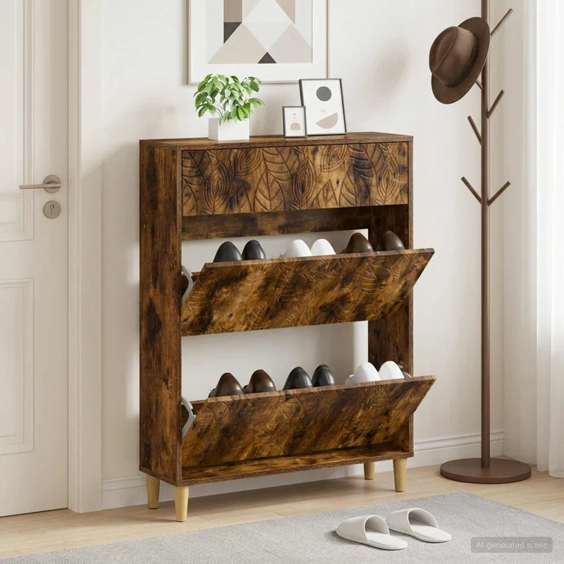 Cabinet à chaussures DELFT 78 x 24 x 103 cm Bois d'ingénierie