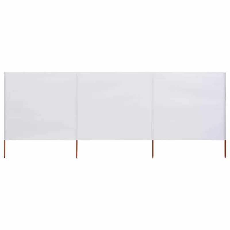 3-teiliges Windschutzgewebe 400 x 160 cm Sandweiß