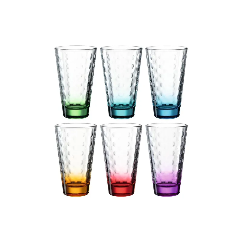 LEONARDO Trinkglas Optic 300 ml, 6 pieces, multicolour