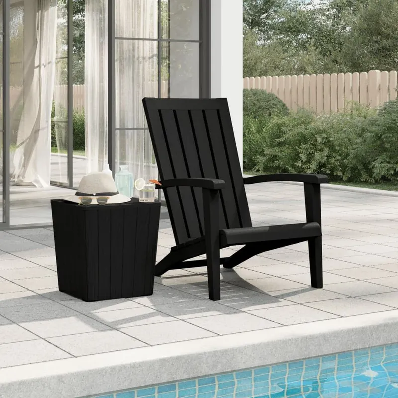 Sedia da Giardino Adirondack Nera Polipropilene
