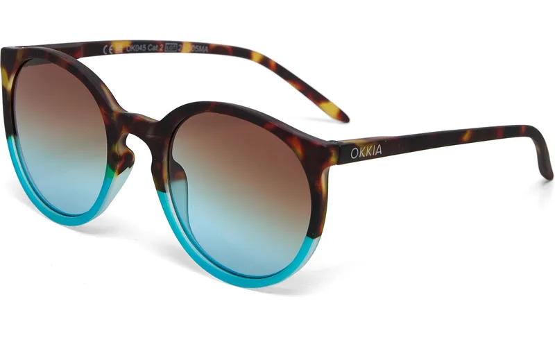 OKKIA Sonnenbrille Berlino Classic Havana, Blue Lens