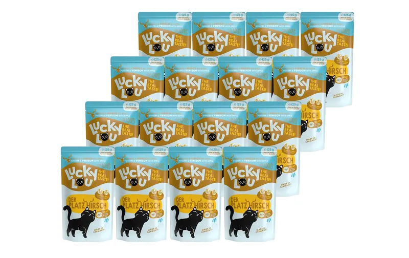 Lucky Lou Nassfutter Lifestage Adult Geflügel & Hirsch, 16 x 125 g