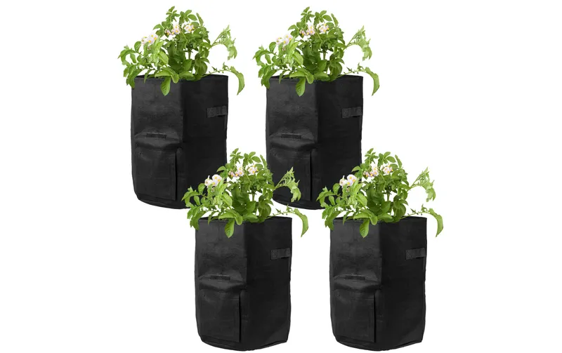 STRUCT Pflanzentasche 4er Set, Filz, nero