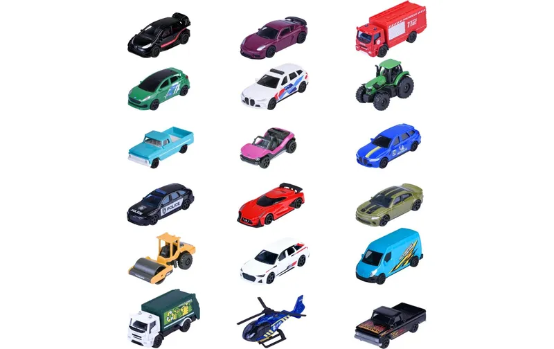 Majorette Street Cars, 18-sort. Metall, 1:64, sortiert