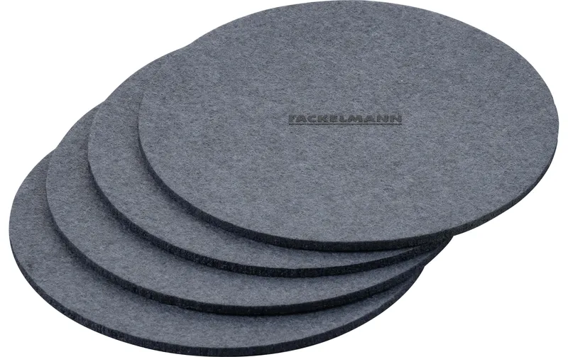 Fackelmann Glasuntersetzer Untersetzer Ø 107 mm, Grau, 4 Stück