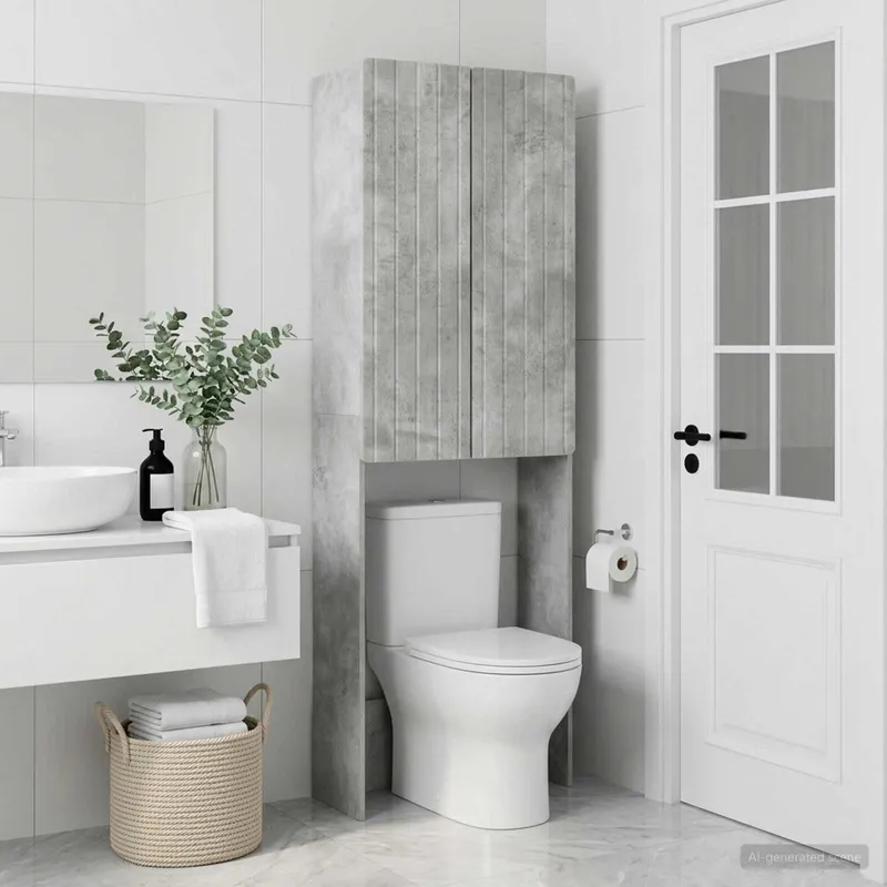 Toilettenschrank ZWOLLE Betongrau 66 x 25,5 x 190 cm
