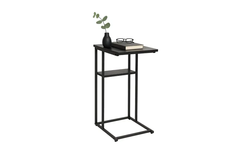 relaxdays Beistelltisch in C-Form 60 x 40 cm nero
