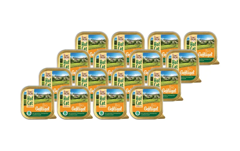 HofCat Nassfutter Geflügel, 16 x 100g