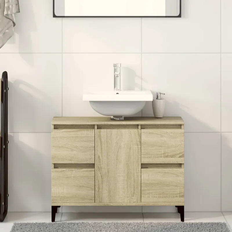 Waschbeckenunterschrank Sonoma-Eiche 80x33x60 cm derivato del legno