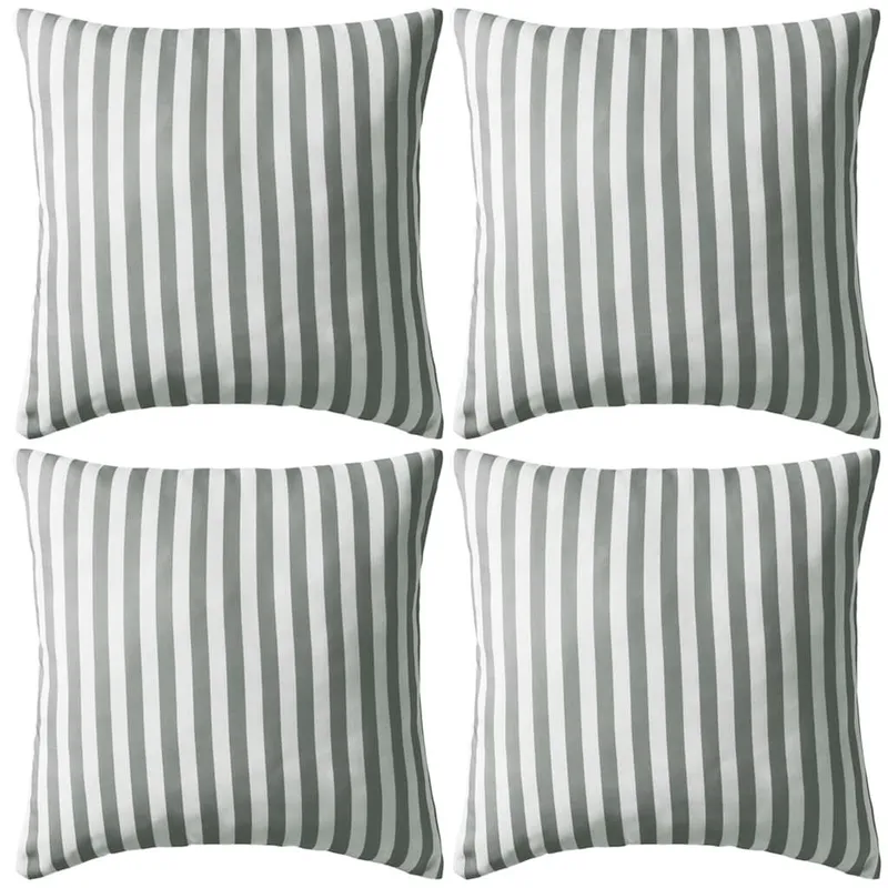 Gartenkissen 4 Stk. Streifenmuster 45 x 45 cm Grau