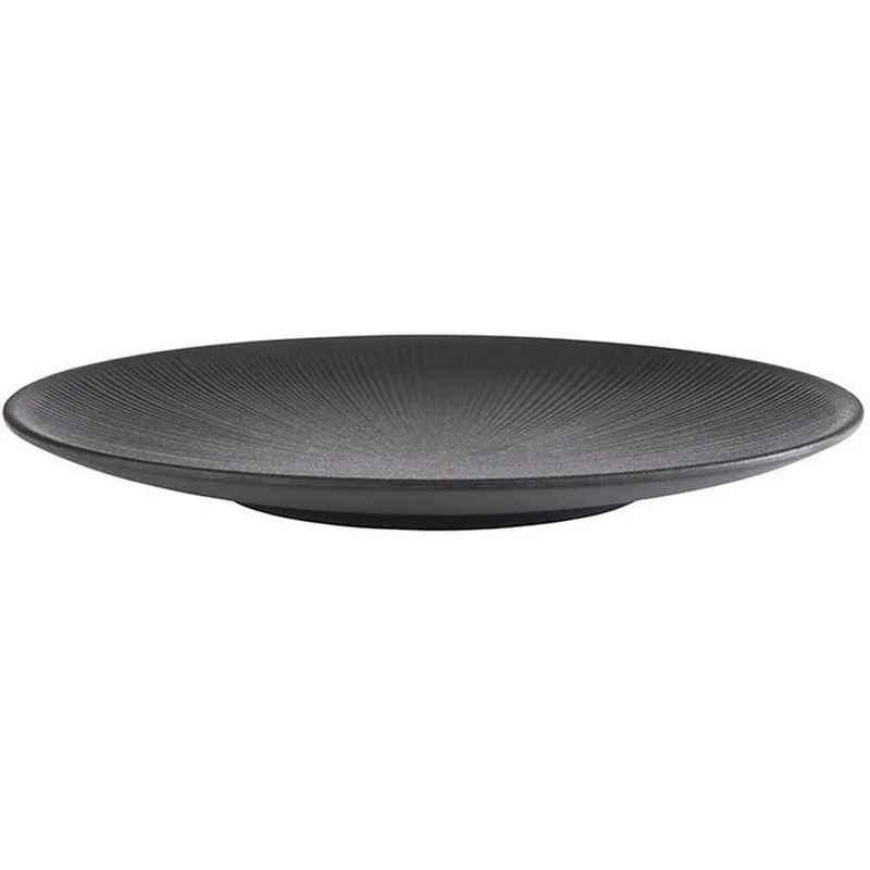 APS Nero Piatto D33 cm H3,5 cm Melamina nera 33 cm, Nero