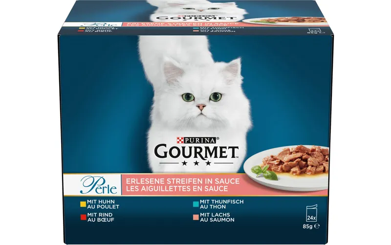 Purina Gourmet Nassfutter Perle Erlesene Streifen in Sauce 24 x 85g