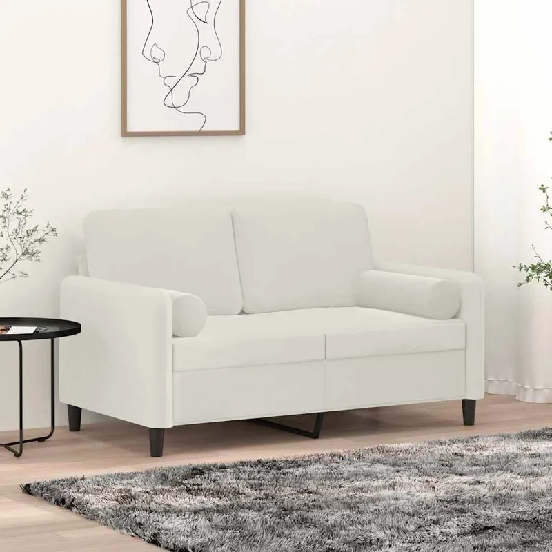 Zierkissen 2 Stk. Creme Ø15x50 cm Samt