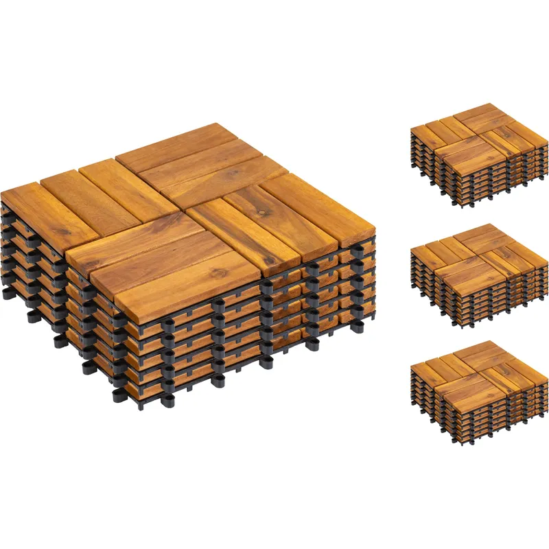 COCON Balkon- e Terrassenplatten acacia, 4 Pack à 6 pezzi