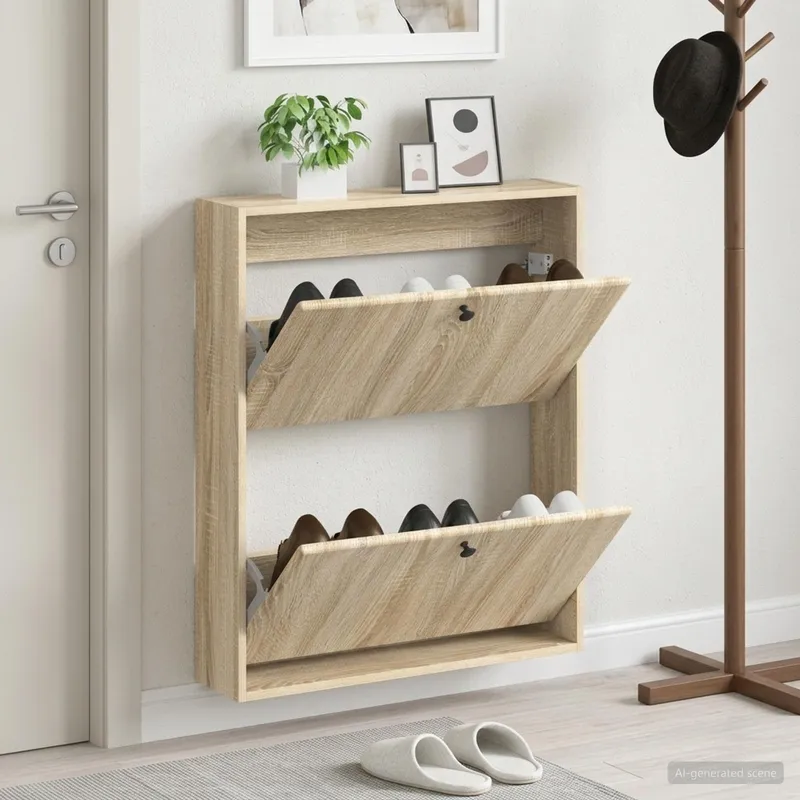 Wandmontierter Schuhschrank BREDA 71 x 17 x 86 cm derivato del legno
