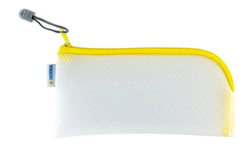 HERMA Etui Mesh Bag 23 x 11 cm, Gelb/bianco