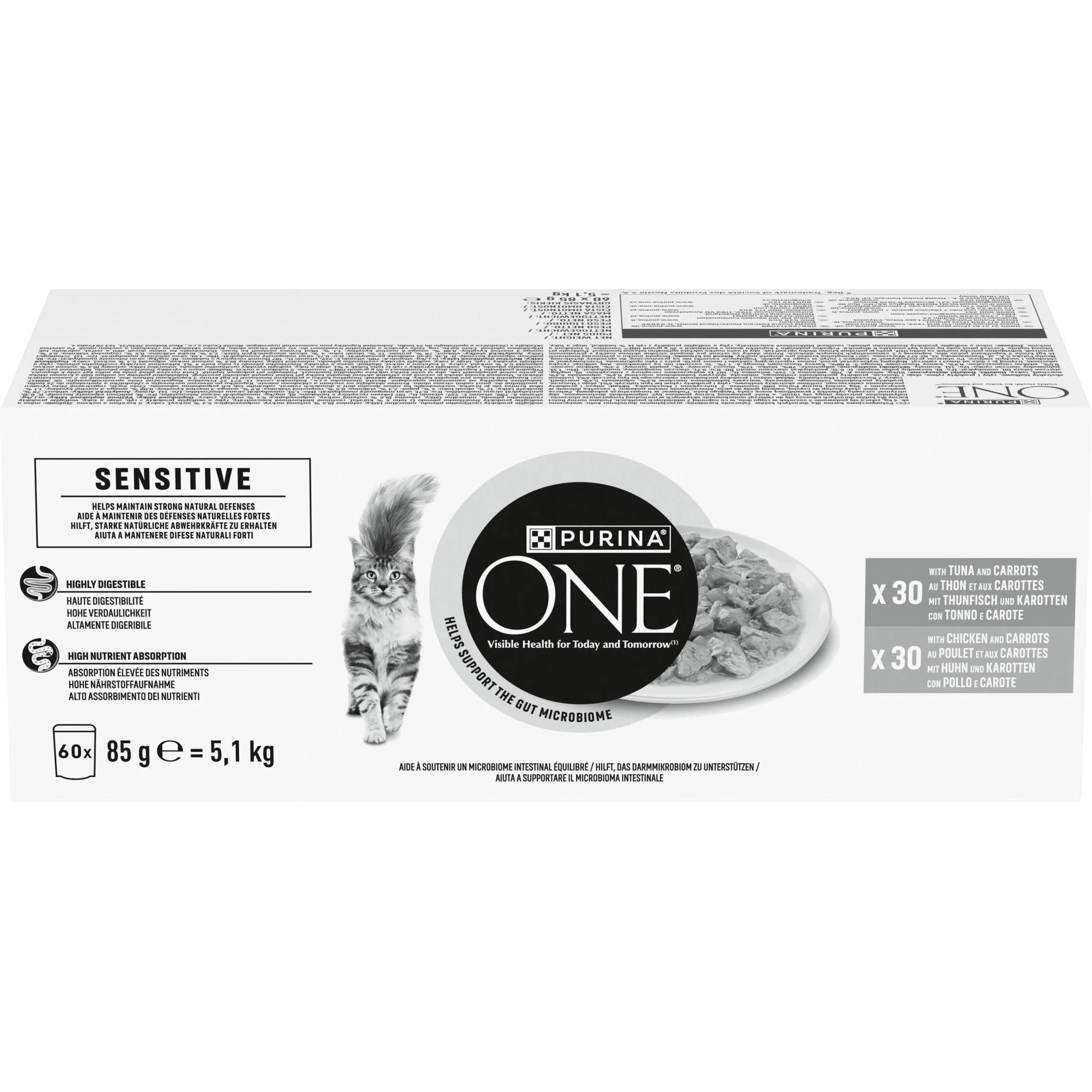 Purina ONE SENSITIVE gegrillt in Sauce mit Huhn und Karotten