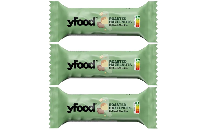 YFOOD Riegel Roasted Hazelnuts 3 x 60 g