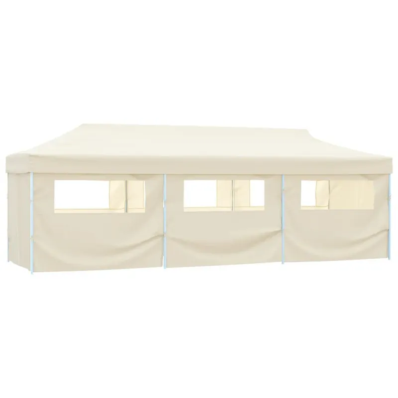Tente de réception pliable avec 8 parois 870x291x315 cm Blanc cassé