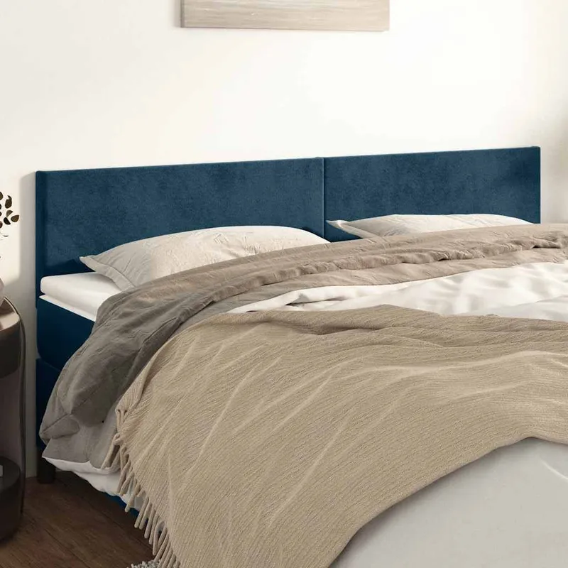 Kopfteile Dunkelblau 160x5x78/88 cm Samt