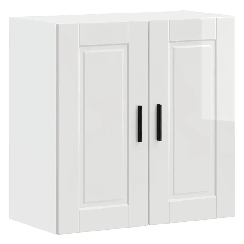 Armoire murale de cuisine Porto blanc brillant bois ingénierie