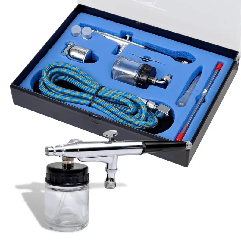 Airbrush-Set con vetrobehälter 0,2 / 0,3 / 0,5 mm Düsen