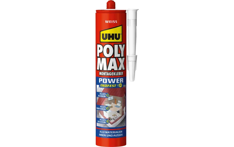 UHU Montagekleber POLY MAX POWER bianco 425 ml, bianco