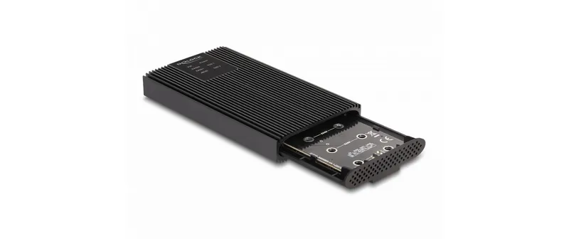 Delock Externes Gehäuse 2x M.2 NVMe PCIe SSD USB-C 20 Gbps M.2