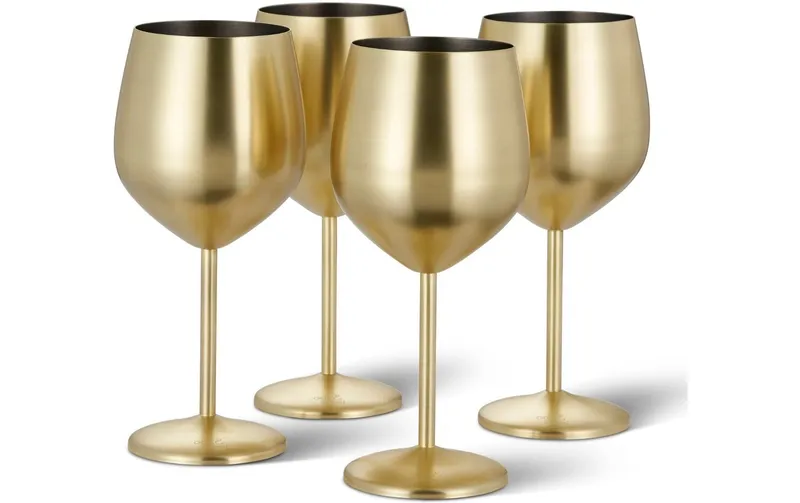 Oak & Steel Weingläser-Set 500 ml, 4 pièces, Gold matt