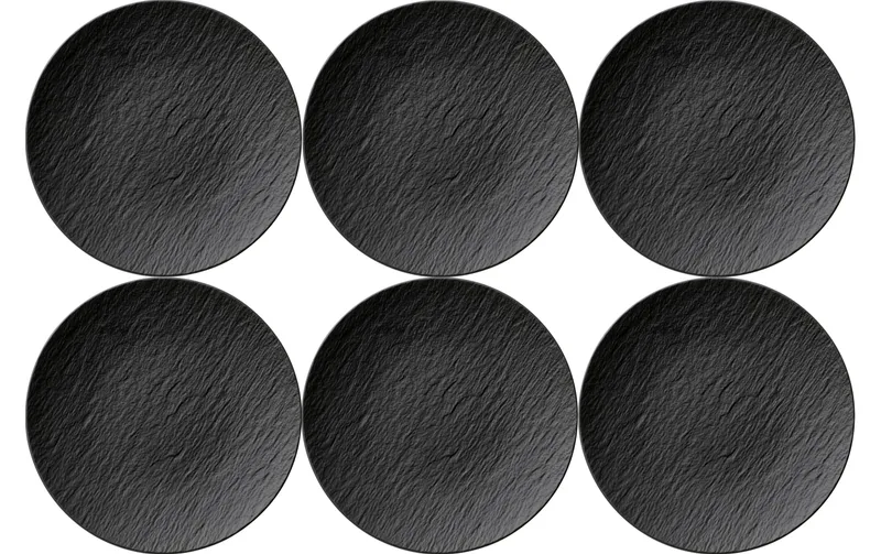 Villeroy & Boch Speiseteller Manufacture Rock Ø 25 cm, 6 pieces, black