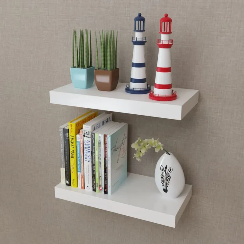 Wandregale 2 Stk. MDF bianco