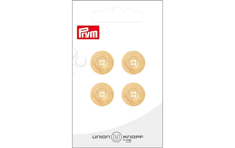 Prym Union Knopf Knöpfe 4-Loch 15 mm, 4 pezzi, beige