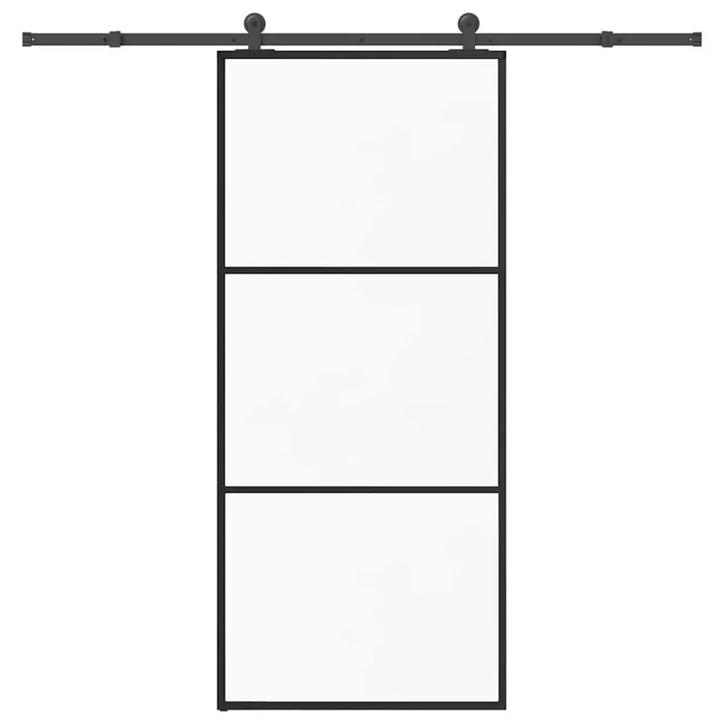 sliding door with Beschlag 90x205 cm ESG-glass & aluminium