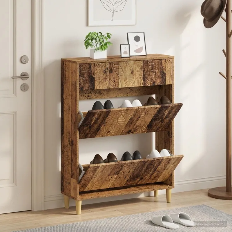 Cabinet à chaussures DELFT 78 x 24 x 103 cm Bois d'ingénierie