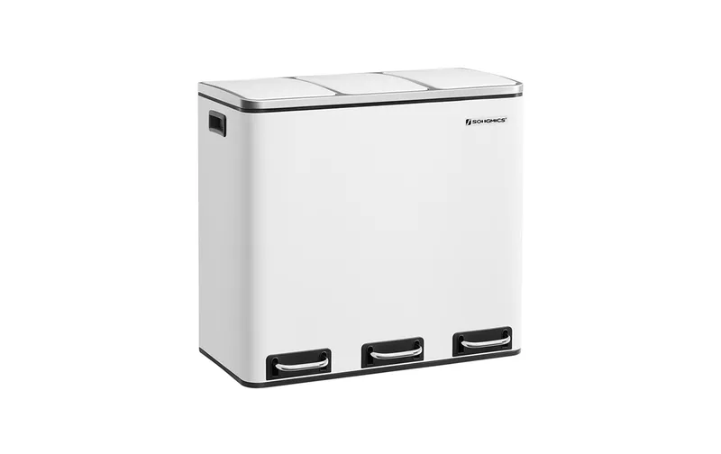 Songmics Treteimer 3 x 18 L, blanc