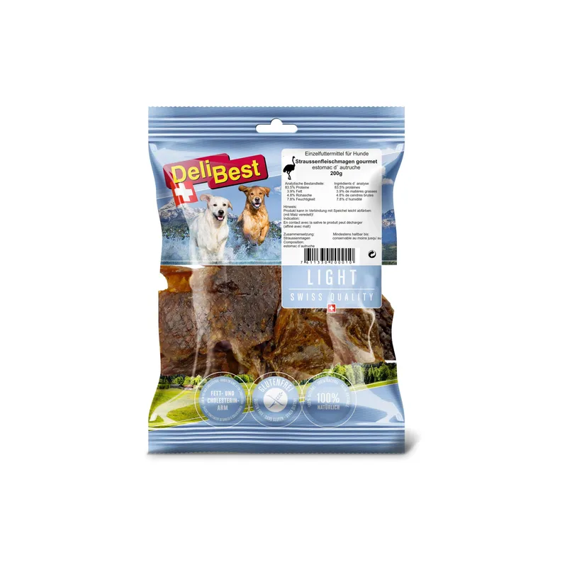 DeliBest Kausnack Light Straussenmagen gourmet 200 g